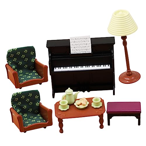 UPKOCH 1 Set Sofa Klavier Teeservice Mikrolandschaftsmöbel Miniatur Musikinstrument Stehlampe Möbelzubehör Kindersofa Mini Lebensmittelspielzeug Mini Kinderspielzeug von UPKOCH