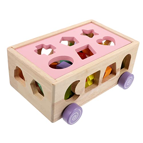 UPKOCH 1 Set Tierbaustein Auto Tierfigur Form Matching Lernspielzeug Kognition Intelligenz Auto Bausteine ​​ Holz Bunt von UPKOCH