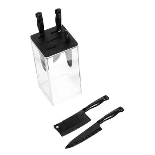 UPKOCH 1 Set Transparentes Messerset Küchenutensilien Kunst Und Bastelsets Mini Küchendekor Mini Puppenhauszubehör Mini Cutter Miniatur Hauszubehör Miniatur Dinge Schwarzes Holz von UPKOCH