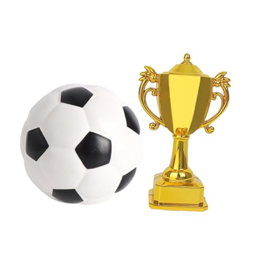 UPKOCH 1 Set Trophäe Fußball Modell Bot Sport Fußball Tortenaufsatz Billardkugeln Medaille Kleines Poster Netz Sache Gastgeschenk Trophäenbecher Zappeldekorationen Euro Wiederverwendbar von UPKOCH