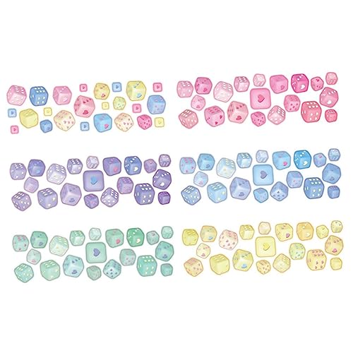 UPKOCH Niedliches Briefpapier 6 Bögen Scrapbook-Aufkleber Liebeswürfel-Design Für Dekorative Hintergründe Zufällige Farbe von UPKOCH