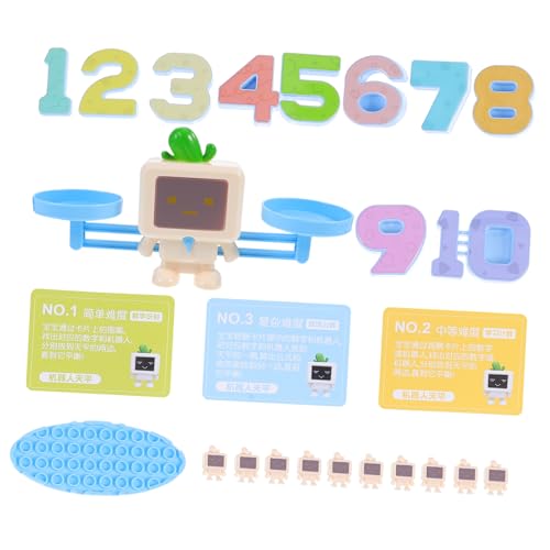 UPKOCH 1 Set Waagschalen Roboter Kleinkinder Werkzeuge Kinderspielzeug Bausteine ​​Für Kleinkinder Stamm Lernwerkzeug Zahlen Lernspiele Mathe Lernspielzeug Mathe Spiele Weißer von UPKOCH