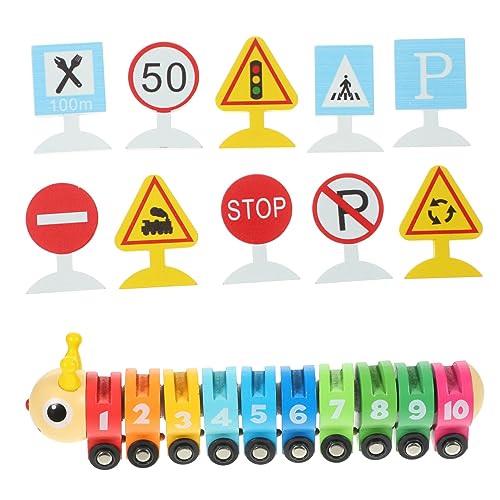 UPKOCH Digitales Holzspielzeug Vorschul-lernspielzeug Zahlenzeichen-Spielzeug Pädagogisches Holzeisenbahn-Spielzeug Für Jungen Und Mädchen von UPKOCH