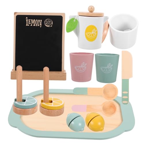 UPKOCH 1 Set Simulation Nachmittagstee Spielzeug Rollenspiel Holz Teeservice Tee Spielzeug Set Für Jungen Und Mädchen von UPKOCH