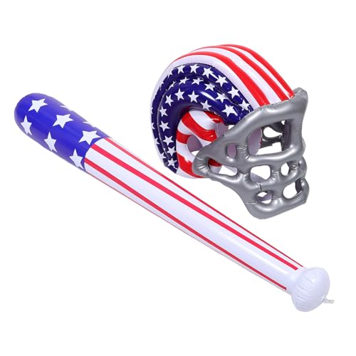 UPKOCH 1 Set aufblasbarer Baseballschläger und -Hut: Baseball-Partyzubehör im amerikanischen Flaggen-Design – Partygeschenke zum 4. Juli, Karnevalspreise, Sport-Themenspielzeug, Pool-Zubehör von UPKOCH