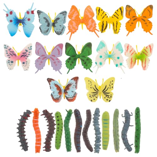 UPKOCH 1 Set gefälschte für Kinder: Realistische Insektenfiguren aus Plastik – Simulation von Raupen- und Schmetterlingsfiguren für Partys mit Tiermotiven und Früherziehung von UPKOCH