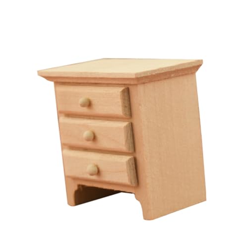 UPKOCH 1 Stück 112 Puppenhaus-nachttisch-Ornament Mini-hausverzierung Möbelmodell Mini-hausschrank Mini-hausschmuck Miniaturmöbel Möbel Miniatur Mini-nachttisch Hölzern Beige von UPKOCH