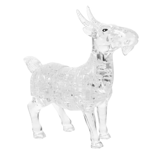 UPKOCH 1 Stück Kristallpuzzle Ziegenskulptur Weiß Kreatives DIY Tierpuzzle für Wohn und Büroschmuck für Geburtstage und Besondere Anlässe Hochwertige Verarbeitung von UPKOCH