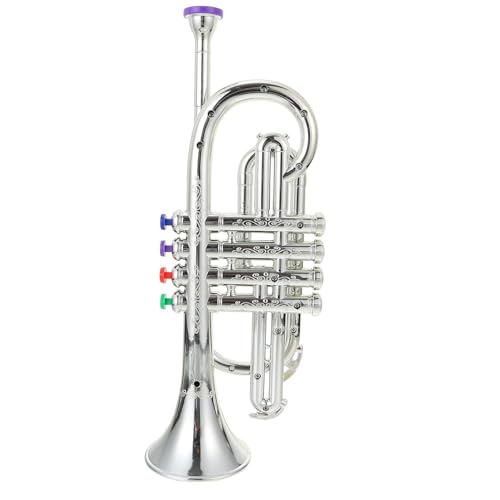 UPKOCH 1 Stück Saxophon-Modell zabawki stymulujące rozwój Educational Toys viertönige vertikale Trompete für praktisches für Musikmodell ABS-Kunststoff Silver von UPKOCH