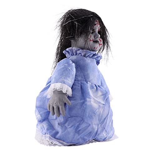 UPKOCH 1 Stück Sprachaktivierte Induktions-laufpuppe Dekorationen Beängstigend Halloween Sprachaktivierte Induktionspuppen Streich Plüsch Gruselig Gehen Glühen Black Plastik von UPKOCH