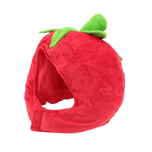 UPKOCH 1 Stück Tomaten Kopfbedeckung Partyhut Für Das Neue Jahr Frauenmütze Lustiger Hut Der Weihnachtsparty Bühnenperformancehut Obst Kostüm Kopfbedeckung Plüsch Und Pp Baumwolle Rot von UPKOCH
