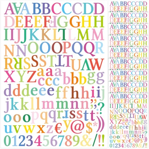UPKOCH 10 Blatt Alphabet-Aufkleber Buchstabenaufkleber Alphabet-Etiketten Aufkleber Mit Kleinen Nummern Zahlenabziehbilder Buchstabenetiketten Buchstaben Aufkleben Vinyl von UPKOCH