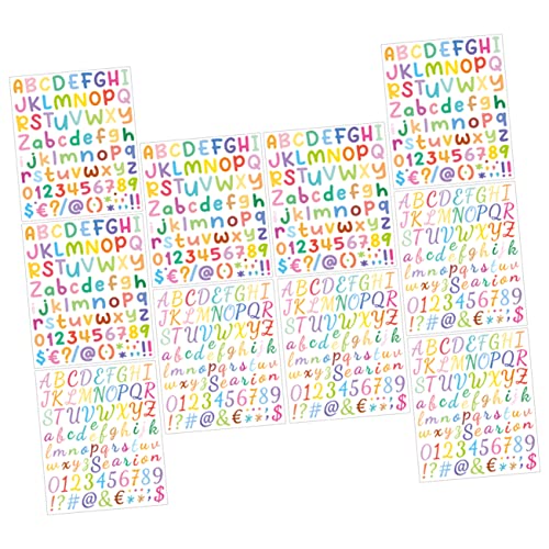 UPKOCH 10 Blatt Bunte Buchstabenaufkleber Buchstaben Aufkleben Buchstabenaufkleber Für Scrapbooking Farbige Buchstabenaufkleber Briefkasten Aufkleber Vinyl Vinyl Selbst Kleber Colorful von UPKOCH