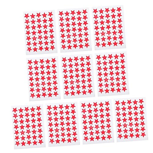 UPKOCH 10 Blatt Pentagramm-Aufkleber Sternaufkleber als Belohnung Aufkleber mit fünfzackigen Sternchen für Sternaufkleber für Belohnungssternaufkleber rot UPKOCH 10 Blatt Pentagramm-Aufkleber Sternaufkleber als Belohnung Aufkleber mit fünfzackigen Sternchen für Sternaufkleber für Belohnungssternaufkleber rot von UPKOCH