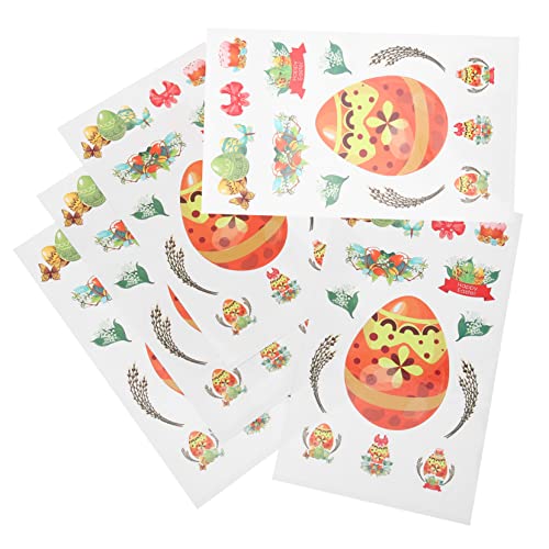 UPKOCH 10 Bögen Osteraufkleber Eier Küchen Wandaufkleber Party Fensteraufkleber Aufkleber Für Aufkleber Zum Basteln Multifunktionale Aufkleber DIY Zubehör Kunststoff von UPKOCH