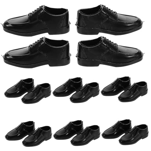 UPKOCH 10 Paare Miniatur Schuhe für Puppen Schwarze Schuhmodelle für Große Puppen für Puppenhaus Dekorationen und Micro Landschaften von UPKOCH