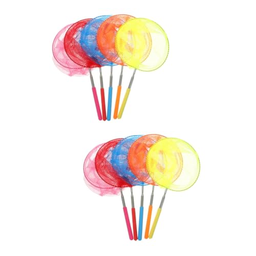 UPKOCH 10 STK Ausziehbares Fischnetz Outdoor-spielsets Schmetterlingsfänger Griff Aus Edelstahl Schmetterlingsfangnetze Spielzeug Für Draußen Nylon Rostfreier Stahl Fischernetz Kind von UPKOCH