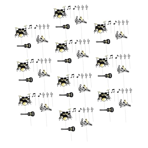 UPKOCH 10 Sets Gitarren Party Cupcake Topper Musikthema Kuchendekorationen Geburtstagsparty Dekorationen Musik Geburtstags Topper Gitarren Kuchendekorationen Musiknoten Cupcake von UPKOCH
