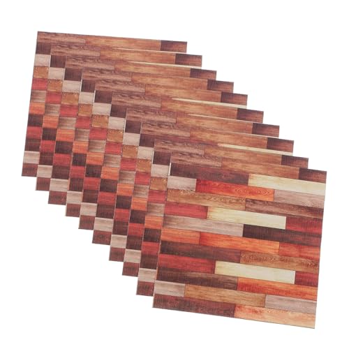 UPKOCH 10 Stück Boden Mit Holzmaserung Imitiert Für Wunderlich Wanddekoration Wohnzimmer Plakatband Laminatboden Fliesenboden Kleben Bodenaufkleber Taupe Klebstoff PVC Brown von UPKOCH