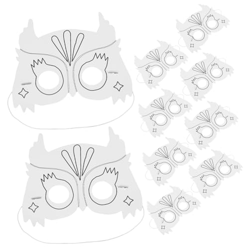 UPKOCH 10 Stück Diy Tiermasken für Weiße Ausmalmasken für Kostümparty und Schulprojekte Kreatives Basteln für Halloween und Karneval UPKOCH 10 Stück Diy Tiermasken für Weiße Ausmalmasken für Kostümparty und Schulprojekte Kreatives Basteln für Halloween und Karneval von UPKOCH