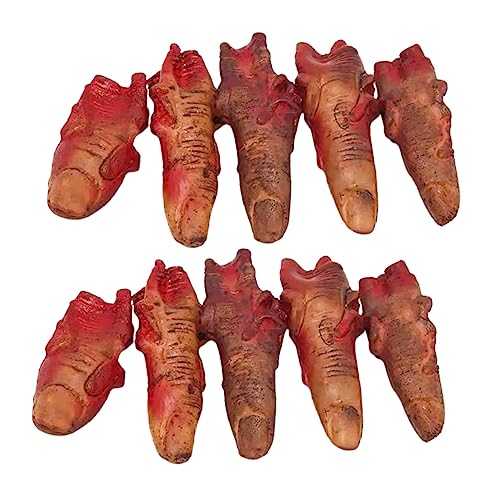 UPKOCH 10 Stück Halloween Falsche Finger Gruselige Abgetrennte Finger für Horror Dekoration Requisiten für Halloween Partys Blutige Effekte für Spukhäuser und Cosplay Dunkelrot UPKOCH 10 Stück Halloween Falsche Finger Gruselige Abgetrennte Finger für Horror Dekoration Requisiten für Halloween Partys Blutige Effekte für Spukhäuser und Cosplay Dunkelrot von UPKOCH