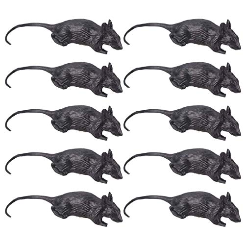 UPKOCH 10 Stück Halloween-simulationsmaus Streich Trick Gefälscht Halloween - Ratte Gruselige Halloween-Requisiten Simulation Dcoer Black von UPKOCH