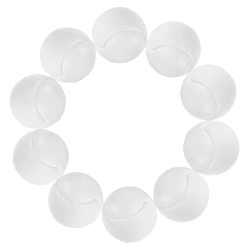 UPKOCH 10 Stück Hohle Plastikkugel bunt Kind Sport Ausbildung werfen Bälle für Plastikball Indoor Outdoor Hohler Kunststoffball Baseballtraining Baseball-Party-Dekorationen Weiß von UPKOCH