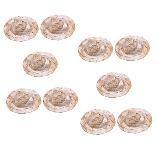 UPKOCH 10 Stück Mikro Landschaftshut Ornament Strohhalme Babypuppenkleidung Strohhüte Für Frauen Strohboothut Strohhut Für Frauen Mini Sombrero Hüte Woody Puppe Mini Cowboyhüte von UPKOCH