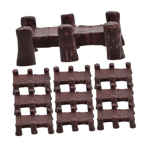 UPKOCH 10 Stück Mikrolandschaftskorridor Puppenhaus mach es mini für kinderspielzeug Children Toys hühner Miniatur-Trittbrücke Brückenstütze Harz Brown von UPKOCH