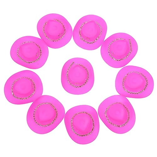 UPKOCH 10 Stück Mini Cowboyhut Cowgirlhüte Minihüte Kappe Kuhmädchenhut Cowboyhut Rosa Cowgirlhut Stroh Cowboyhüte Für Frauen Bezaubernde Hüte Basteln Miniaturhüte Winzige von UPKOCH