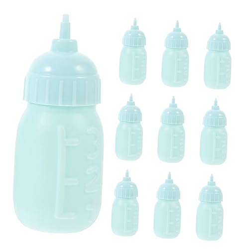 UPKOCH 10 Stück Mini Puppenflaschen Babyspielzeug Babypuppe Miniatur Saftflaschen Lernspielzeug Babyparty Kleine Futterflaschen Puppen Milchflaschen von UPKOCH