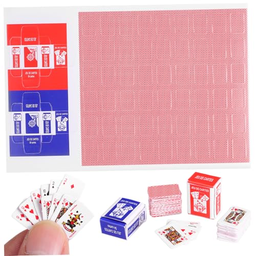 UPKOCH 10 Stück Mini-Spielkarten Miniaturen Vor, Spiel Zu Puppe Miniaturdeck Beschichtetes Papier von UPKOCH