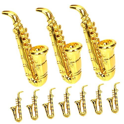 UPKOCH 10 Stück Musikinstrumentenmodell Saxophon Miniatur Musical Winzig Golden Plastik von UPKOCH