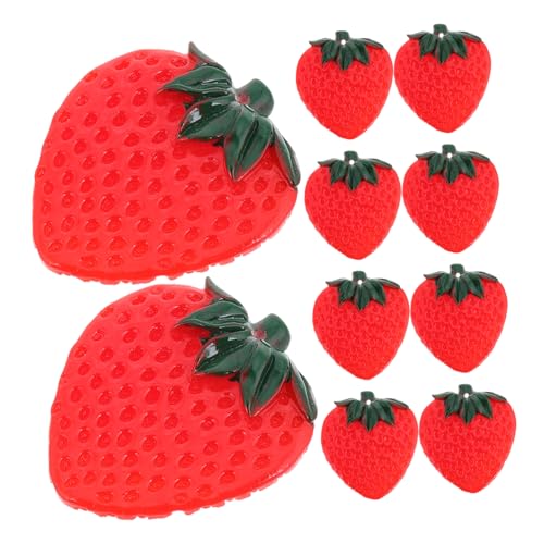 UPKOCH 10 Stücke Künstliche Erdbeerscheiben Realistische Gemüse Foto Requisiten Obst Desktop Decor Erdbeere Simulation Küche Spielzeug von UPKOCH