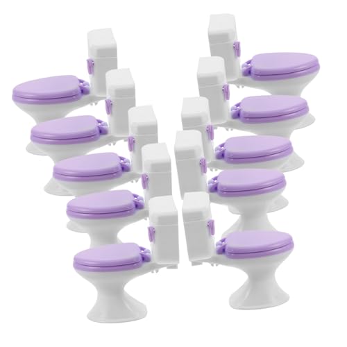 UPKOCH 10 Stück Puppenhaus Mini Wc Realistische Miniatur Badezimmer Toilette Kompakte Badezimmermöbel für Puppenhaus Badezimmer Zubehör Detailreich und Platzsparend von UPKOCH