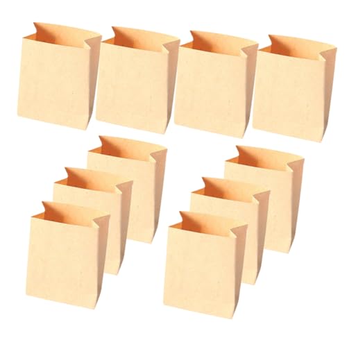 UPKOCH 10 Stück Puppenhaus-verpackungsbeutel Kleine Krafttüten Snacktüten Aus Papier Plätzchentüten Aus Papier Puppenhaus-küche Mini-haustasche Kleiner Umschlag Kraftpapier Light Brown von UPKOCH