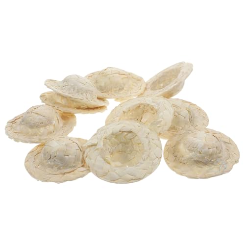 UPKOCH 10stücke Strohhüte Für Puppen Teiliges Handgefertigte Deko-hüte Für Basteln Puppenzubehör Flaschen-Accessoires Kreative Party-Dekorationen von UPKOCH
