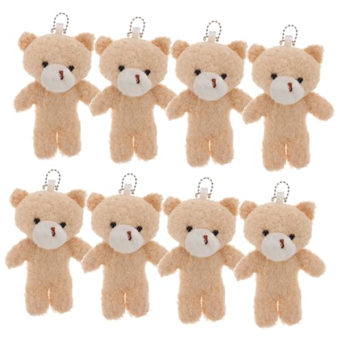 UPKOCH 10 Stück Teddybär-anhänger Mini-kuscheltiere Masse Minibären Niedliche Schlüsselanhänger Für Rucksäcke Bär Schlüsselanhänger Plüsch Ausgestopfte Bärenpuppe Beige -Fleece von UPKOCH