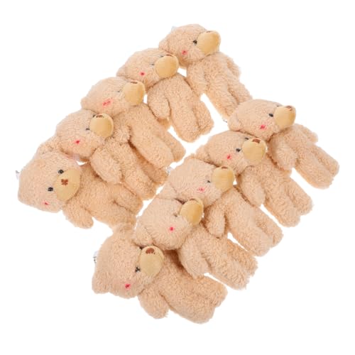 UPKOCH 10 Stück Teddybärenschlüsselkette Plüschtier Schlüsselanhänger Kuscheltier Schlüsselanhänger Mini Bär Schlüsselanhänger Bärenverzierung Kleiner Plüschbär -Fleece Light Brown von UPKOCH