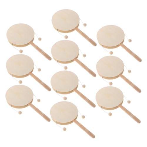 UPKOCH 10 Stück Teiliges Blanko Holz Rasseltrommeln Percussion Instrumente aus Sicherem Naturholz Unbemalte DIY Handtrommel zum Bemalen und Kreativen Basteln UPKOCH 10 Stück Teiliges Blanko Holz Rasseltrommeln Percussion Instrumente aus Sicherem Naturholz Unbemalte DIY Handtrommel zum Bemalen und Kreativen Basteln von UPKOCH