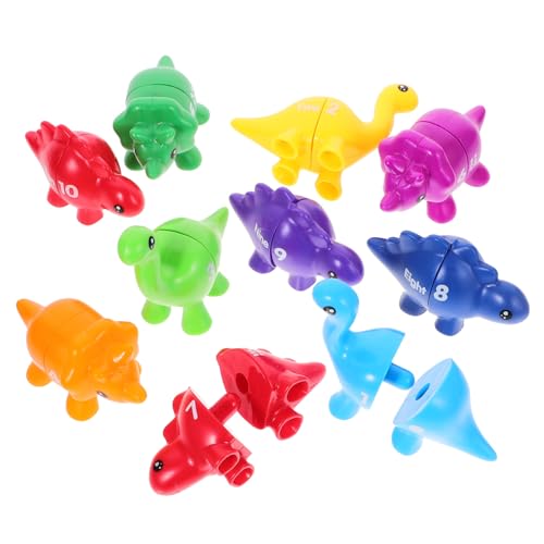 UPKOCH 10 Stück Teiliges Dinosaurier Lernspielzeug Kinderkognition mit Zahlen und Buchstaben Matching Leicht und Tragbar Fördert Kreativität und Sortierfähigkeiten von UPKOCH