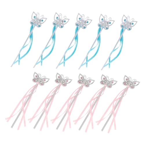 UPKOCH 10 Stück Teiliges Feen zauberstab Schmetterlingsflügeln Dekorativem Band und Elegantem Design Geeignet für Mädchen Halloween Geburtstagsfeier Kostümspiel und Zufällige Farbe von UPKOCH