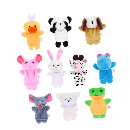 UPKOCH 10 Stück Teiliges Fingerpuppen aus Plüsch Niedliche Tier Motive Weiche Handpuppen für Kleinkinder und Leicht für Rollenspiele Geschichtenerzählen Ostergeschenk und von UPKOCH