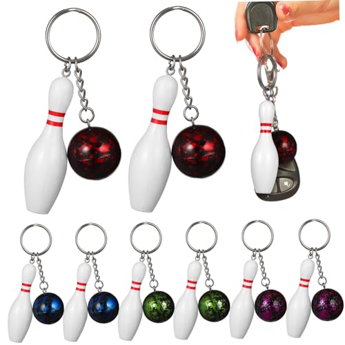 UPKOCH 10 Stück Teiliges Mini Bowling Schlüsselanhänger Sport Souvenir Anhänger Bunte Bag Hanging Pendant Stylische Dekoration für Rucksack Handtasche für Bowling Fans Zufällige Farbe von UPKOCH