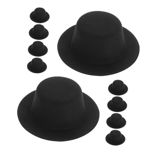 UPKOCH 10 Stück Teiliges Mini Hüte Kleine Schwarze DIY Mini Top Hats für Haustierkostüme Puppenzubehör Bastelprojekte und Festliche Partydekorationen von UPKOCH