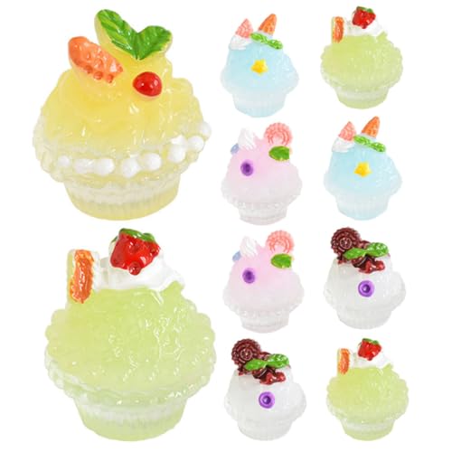 UPKOCH 10 Stück Teiliges Miniatur Eisbecher Farbige Mini Dessert Deko Realistische Puppenhaus Eiscreme Figuren Leichtes Micro Landschaftsmodell für Puppenhaus Küche und Miniaturszene von UPKOCH