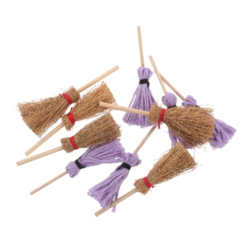 UPKOCH 10 Stück Teiliges Miniatur Putzset mit Besen und Mop aus Strohgeflecht Realistisches Puppenhaus Zubehör für DIY Mikrolandschaften Langlebige Miniaturreinigung für Sammler von UPKOCH