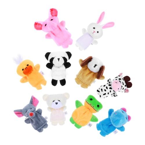 UPKOCH 10 Stück Teiliges Plüsch Fingerpuppen mit Tiermotiven Leichte für Kleinkinder Beruhigende Handpuppen für Geschichten Geschenkspielzeug für Jungen und Mädchen von UPKOCH