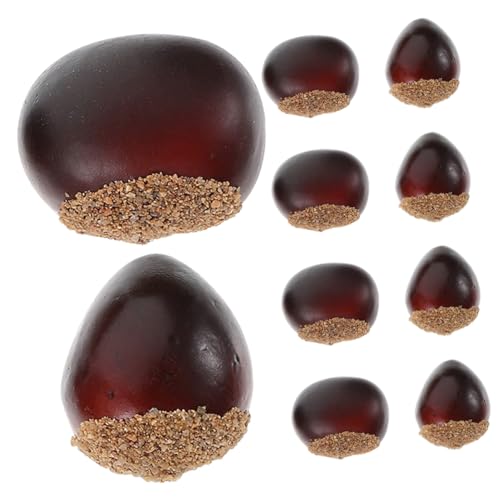 UPKOCH 10 Stück Teiliges Realistisches Kastanien Langlebige Künstliche Nussmodelle Vielseitig Einsetzbar für Herbstpartys Fotorequisiten Hochzeits und Weihnachtsdeko Naturgetreue von UPKOCH