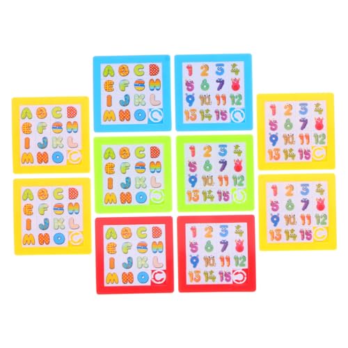 UPKOCH 10 Stück Teiliges Schiebepuzzle Lernspielzeug Bunte Zahlen und Buchstaben Kognitive für Logisches und Frühkindliche Bildung Zufällige Farbe Zufällige Farbe von UPKOCH
